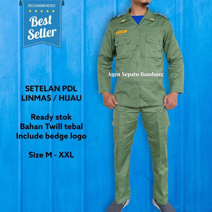 Baju Setelan PDL Linmas Hijau Seragam PDL Linmas Seragam Hansip / Premium Seragam PDL Linmas / Serag