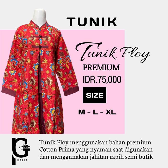 Tunik Batik Wanita Modern Dress Batik Wanita Katun Kantor Butik