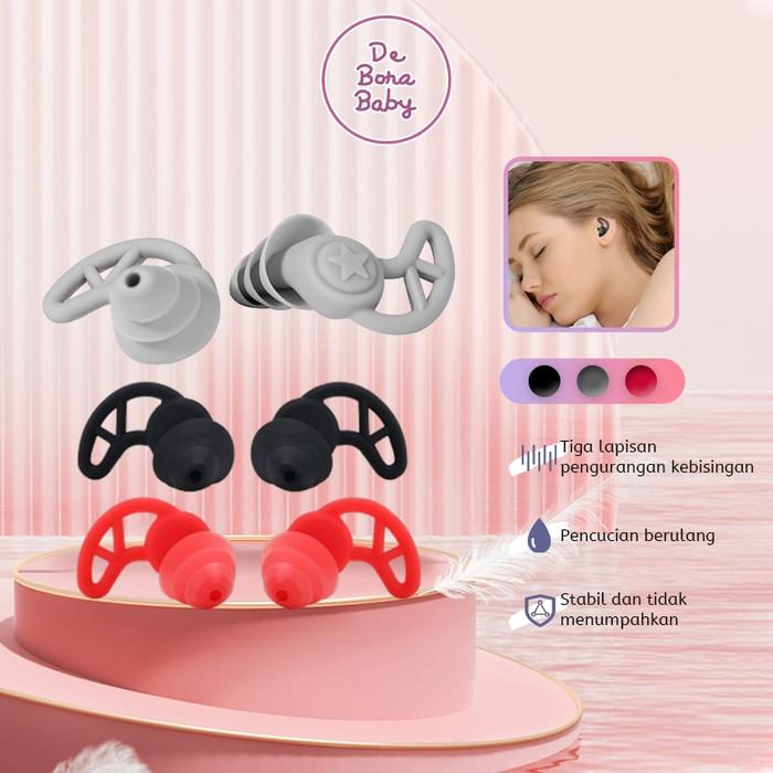 3 Layers Earplugs Tidur Peredam Suara Nyaman/Silicone Earplugs Noise Reduction Sleeping Earplugs