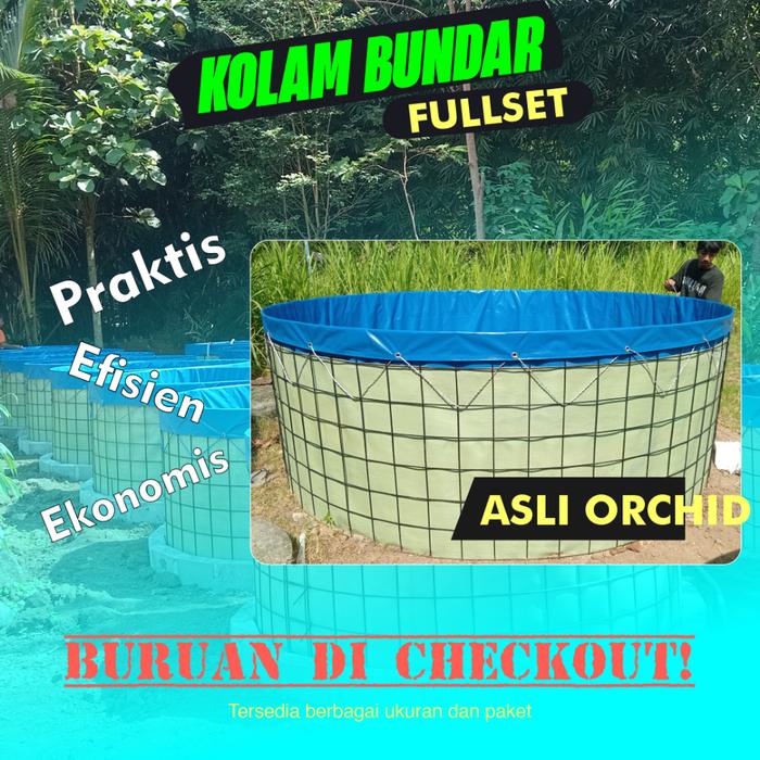 Kolam bundar fullset diameter 2 tinggi 1,2 meter terpal orchid / Kolam bundar D2 tinggi 1,2 m