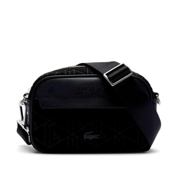 Lacoste Men's The Blend Small Monogram Reporter Bag Original Tas Selempang Pria - Black