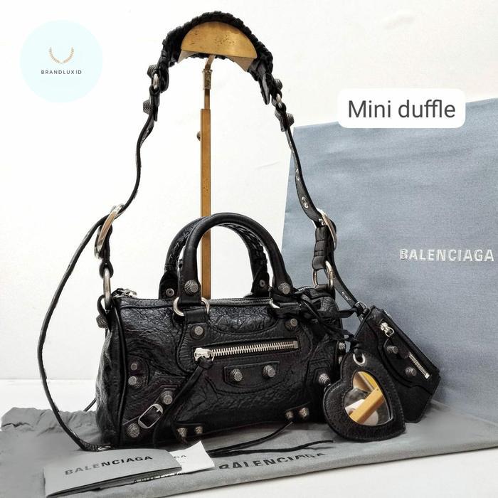 BALENCIAGA LE CAGOLE MINI DUFFLE LAMBSKIN BLACK SHW