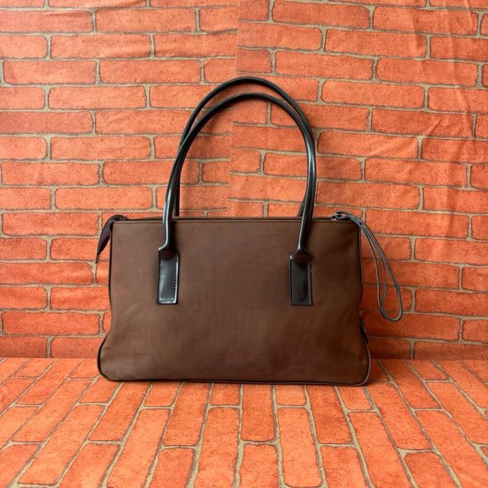 TAS TOP HANDLE WANITA NILON COKLAT SECOND BRANDED / TAS TOTE WANITA FASHION SECOND