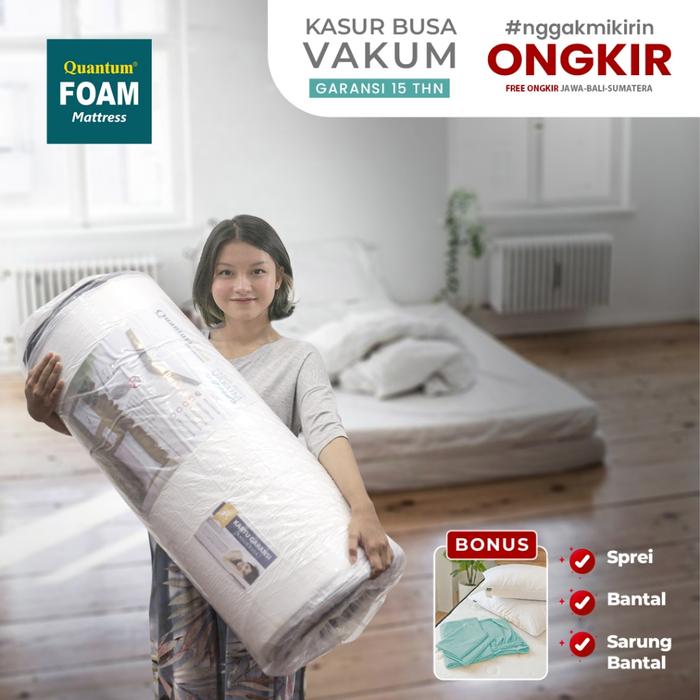 Quantum Kasur Busa Vakum Bonus Sprei & Bantal [FREE ONGKIR JAWA BALI]