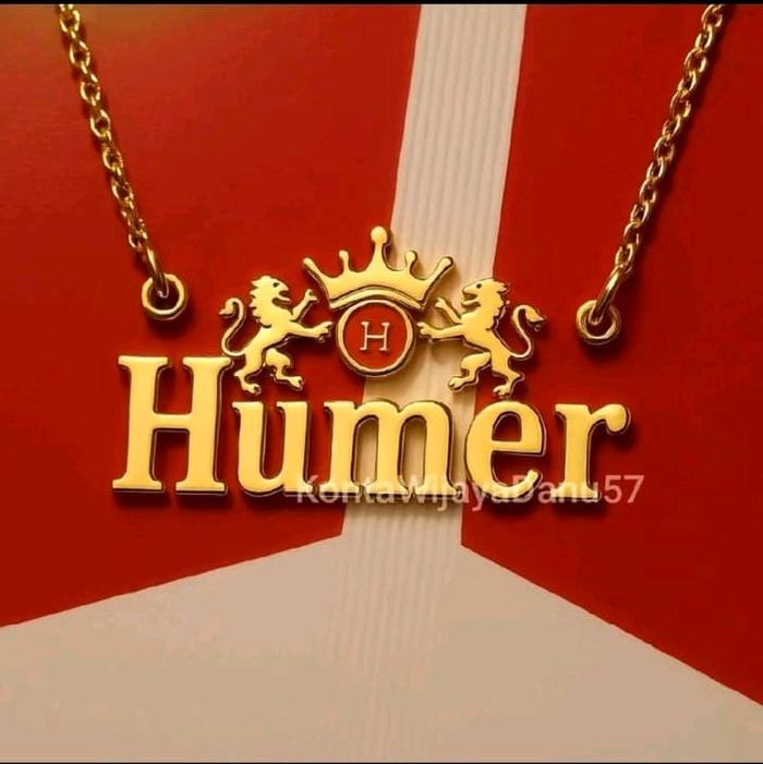 Kalung Merah Putih Humer dengan Desain Mahkota dan Singa - Aksesori Fashion