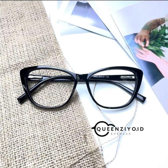 Frame Kacamata Cateye Monalisa Bluecromic Blueray & Photocromic Lensa Anti Sinar HP & UV400 Resin Gr