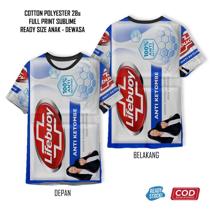Kaos Sampo Sabun Rambut Rontok Anti Ketombe Kuat Berkilau Full Printing Keren | Baju 3D Shampo Anak