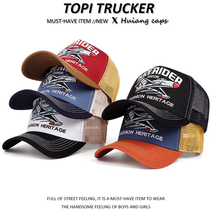 Topi korean style trucker cap fashion SKYRIDER airplane baseball hat outdoor sport cap pria wanita