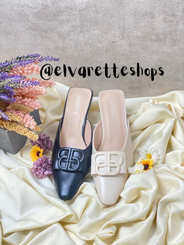 Elvarette Eve Heels Kaca 6 Cm slip on Kasual Wanita Shoes