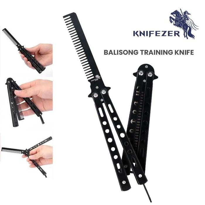 Pisau Sisir Besi Butterfly Balisong Training Knife