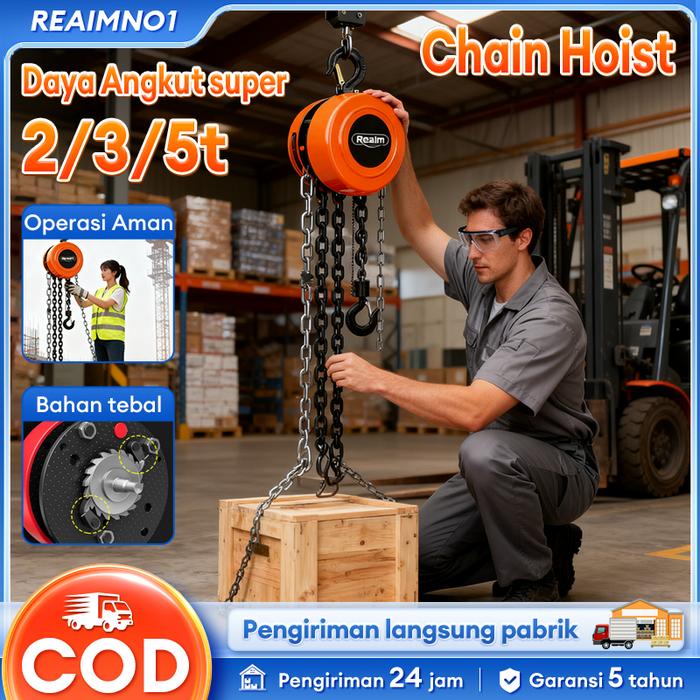 【Daya Angkut Super】Gandang Tuas HSH Tipe Manual Rantai 0.5/1/1.5/2/3/5T Hand Chain Hoist Crane 1.5/3