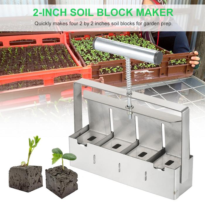 Handheld Soil Blocker 2-Inch Soil Block Maker Soil Blocking Tool with