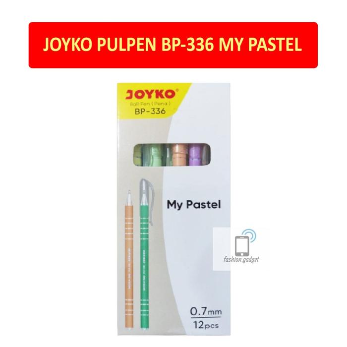 Joyko Ball Pen BP-336 My Pastel 0.7 mm 1 Box Isi 12 pcs Pulpen Joyko BP336 BP 336