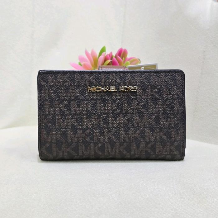 (100% ORI) MK JET SET TRAVEL MEDIUM BIFOLD ZIP COIN WALLET