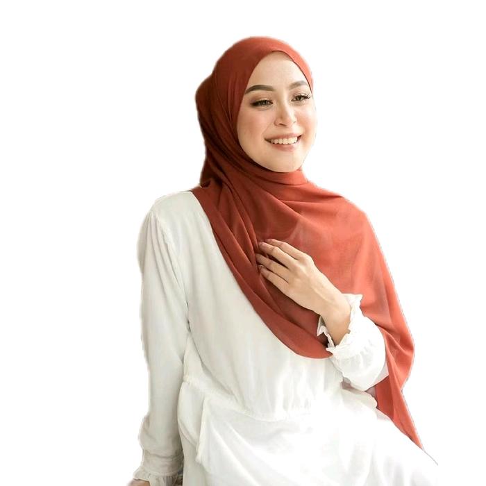 Pashmina ceruty bata babydoll || pashmina ceruty bata pasmina warna merah bata