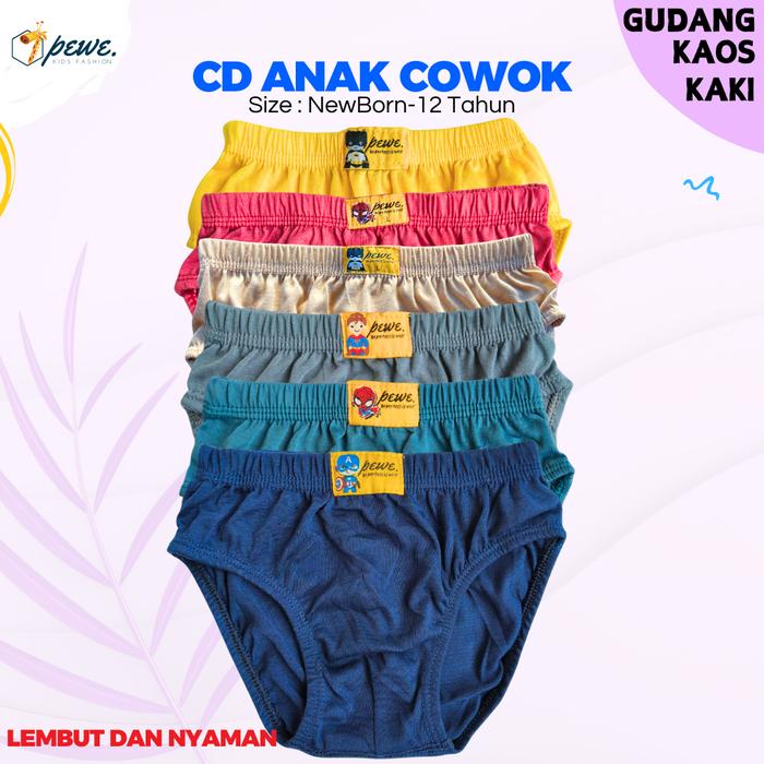 6 PCS CELANA DALAM UMUR 7-8 Tahun  BAHAN LEMBUT NYAMAN CD  COWOK  Fashion celana dalam anak laki cel