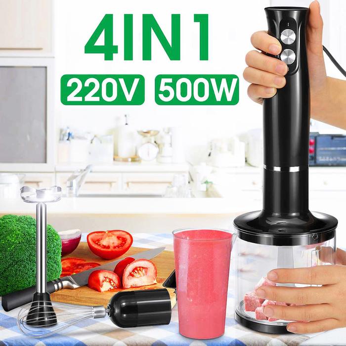Immersion Hand Blender  4-in-1 Stick Blender Electric Food Vegetable