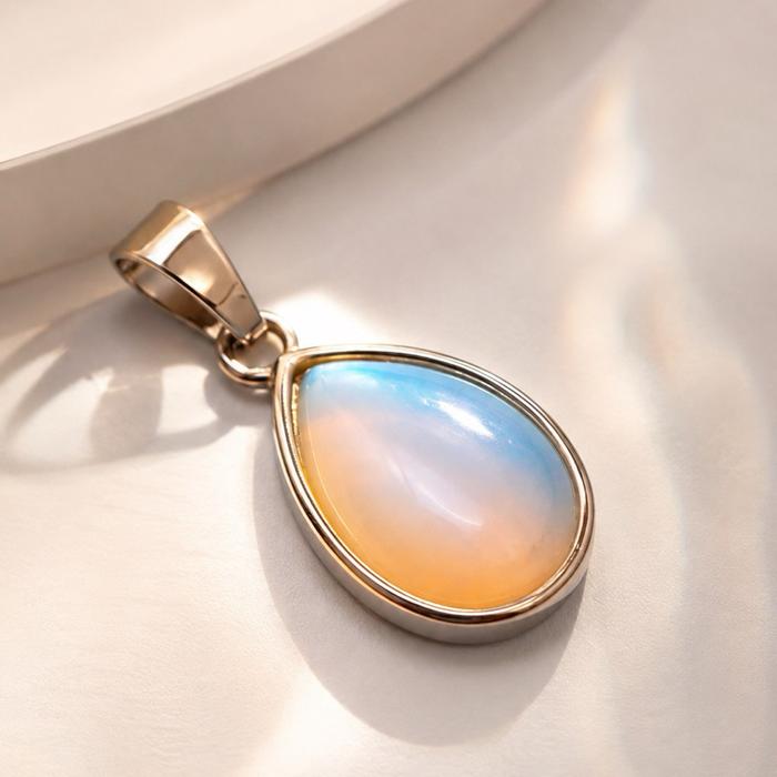 Kalung Opal Wanita Natural Premium | Natural Opal Stone Pendant | Kalung Batu Alam Wanita | Liontin 