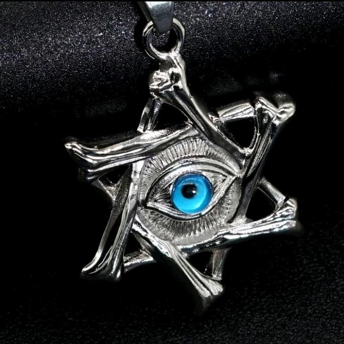 Kalung Tali Motif Illuminati Warna Silver dan Black - Model Terbaru Elegan