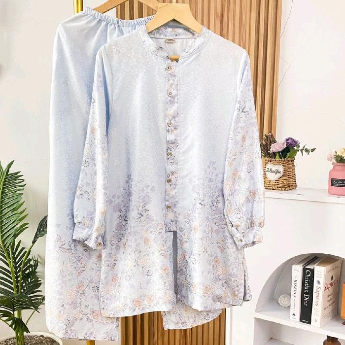 nadia one set/ nadia oneset yayuku / setelan tunik viscose jaguar/ set long tunik jacquard motif pri