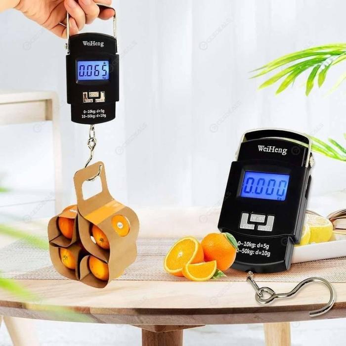 Weiheng Timbangan Gantung Digital 50KG Koper Buah Daging Barang Sepeda