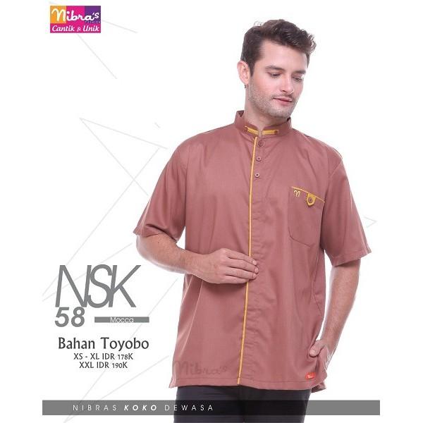 Kaos Lengan Pendek Premium Nibras NSK 58 Bahan Katun Warna Mocha