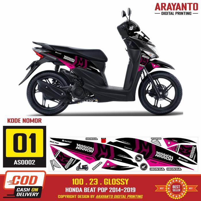Stiker Striping Honda Beat Pop 2014-2019 Variasi Decal AS0002 Grafis