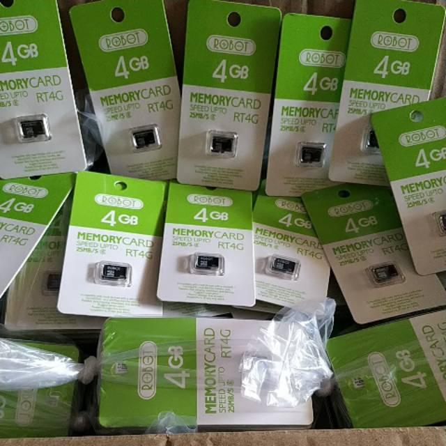 MEMORI memory micro sd ROBOT 4GB 4 gb 4giga 4 giga / 8G / 16G / 32G / 64gb PACKING garansi resmi ORI