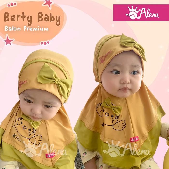 456 Hijab Berty Baby Ori Alena || Jilbab Anak Bayi Usia 0-2 Tahun Bahan Jersey Balon Premium Adem