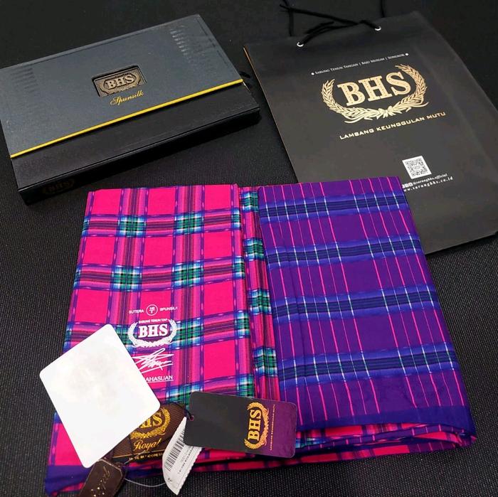 SARUNG BHS ROYAL KOTAK KOTAK LAWAS MOTIF KDM KULITAS SILVER