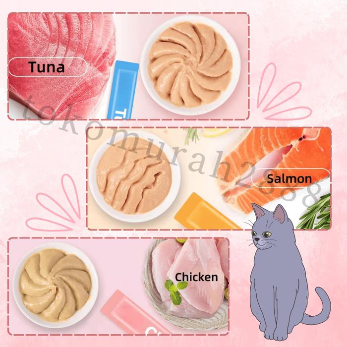 Snack Kucing isi 500gr mix Cemilan Snack Makanan Kucing Wet Cat Food/ Makanan Kucing Strip/ Makanan