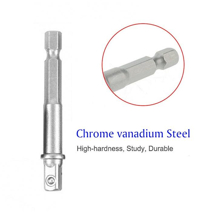 8Pcs Adaptor Kunci Pas Elektrik Adapter Kunci Sok Hex 1/4 Mata Bor Impact Elektrik Obeng Shank Drive