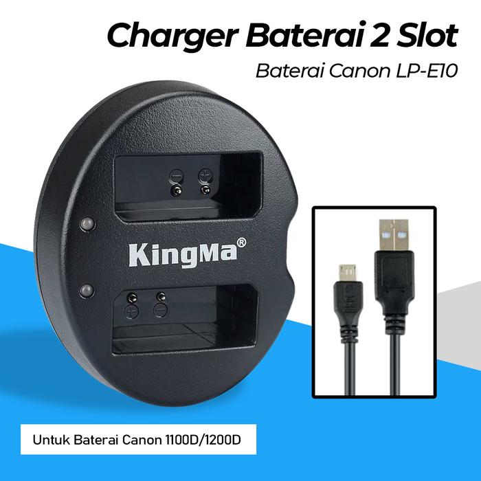 KingMa Charger Baterai 2 Slot Canon 1100D 1200D - LP-E10