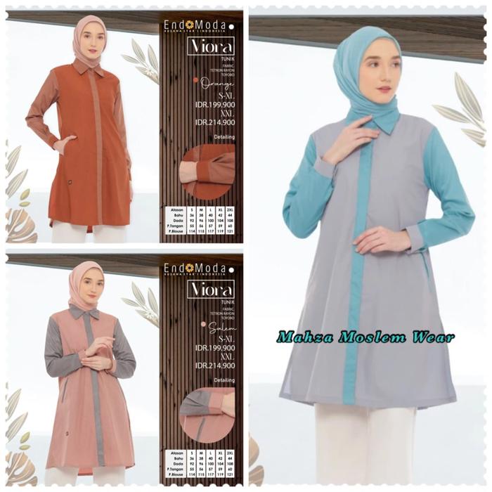 Ready- Tunik Viora Atasan Original Endomoda Tetron Rayon S-XXL