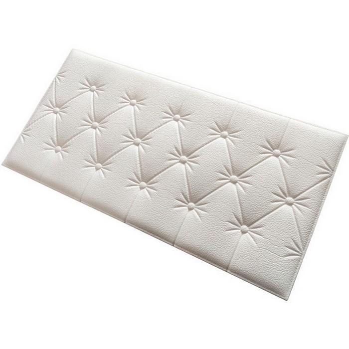 TATAMI SPON | Wallpaper Foam 3D Stiker Headboard Bed Soft Cushion - WHITE
