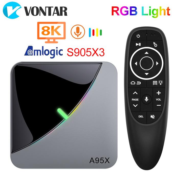 VONTAR 4GB 64GB RGB Light Smart TV Box Android 9.0 A95X F3 Air