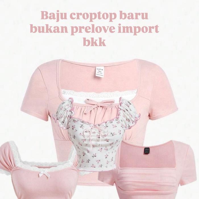 Baju croptop kekinian asli import bkk bukan thrif bukan preloved ini barang baru Wanita