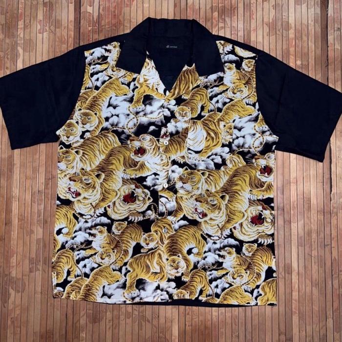 JOHNBULL ONE THOUSAND TIGER VINTAGE HAWAIIAN RAYON SHORT SLEEVE OPEN COLLAR SHIRT studio d artisan r