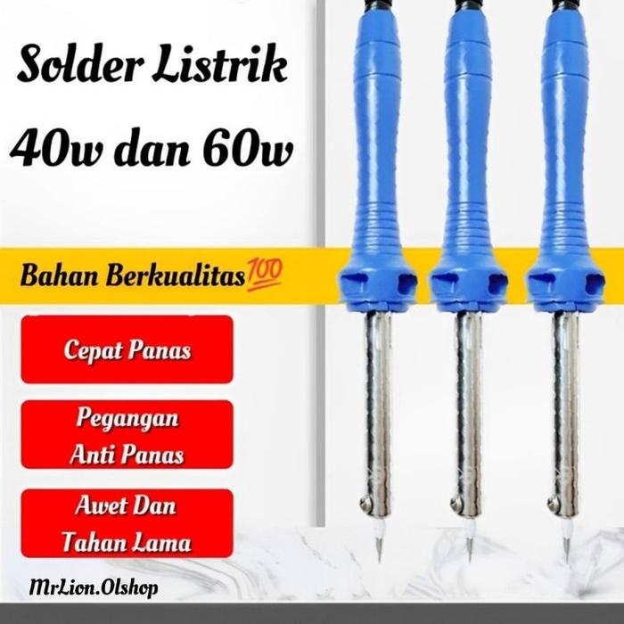 Solder Listrik 40W 60W / Solder HP PC TV Rakit Alat Patri Electric Soldering / Solder Listrik Dengan