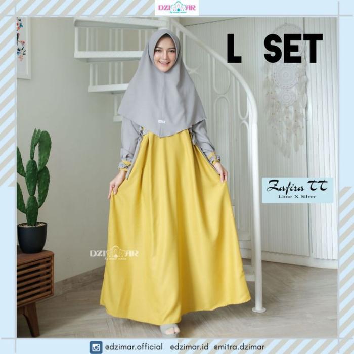 Zafira Two Tone Gamis Kombinasi