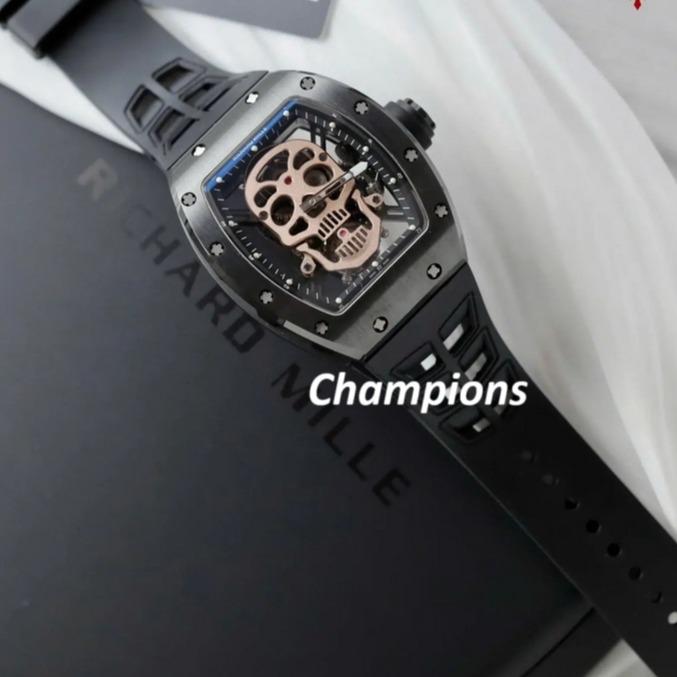 RM52-01 JAM TANGAN RM 52 SKULL TOURBILLON SWISS FULL BLACK 43MM
