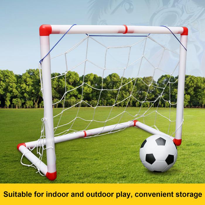 Portable Kids Football Goal Door Gate Baby Soccer Ball Pump