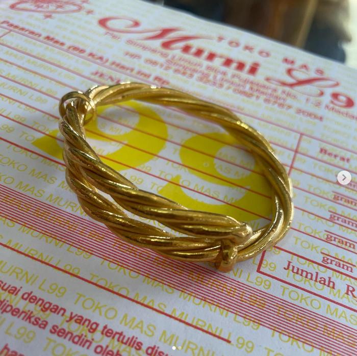 Gelang Putar Ring - Emas Logam Mulia London Murni