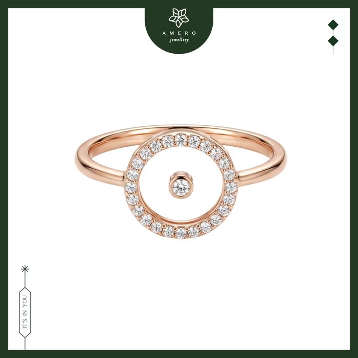 Cincin Emas Rose Gold 17K Leora LR-55 Amero Jewellery