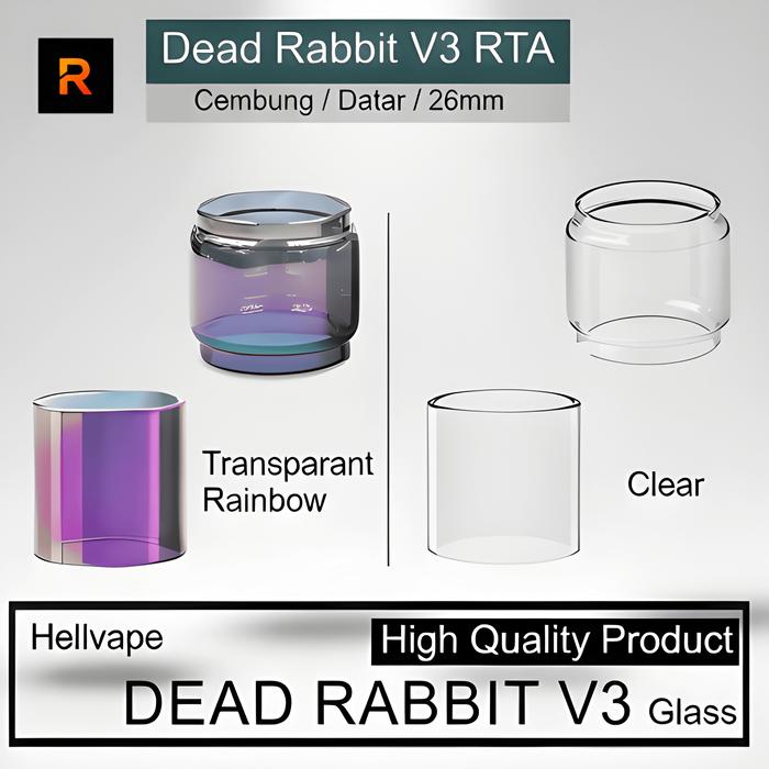 Terbaik Kaca Vape Dead Rabbit V3 Glass Tank 26mm Replacement