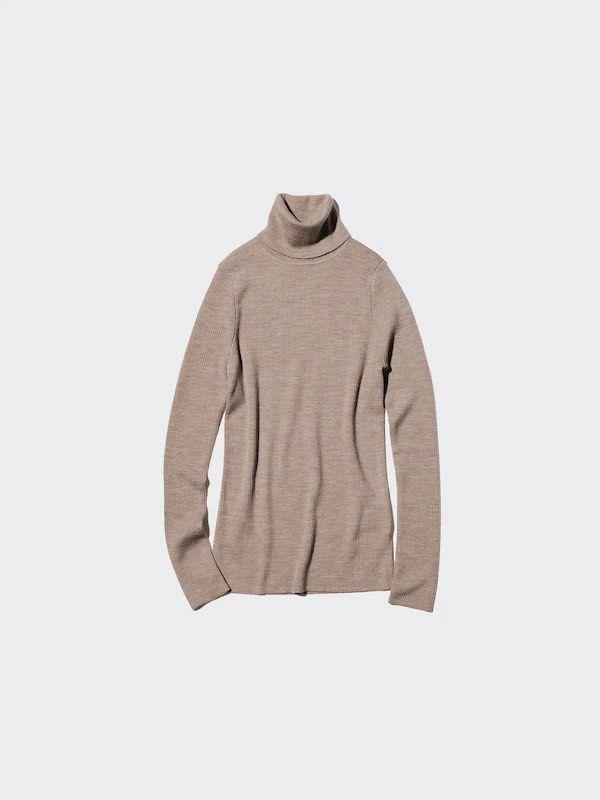 UNIQLO 100% Merino Ribbed Turtleneck Jumper
