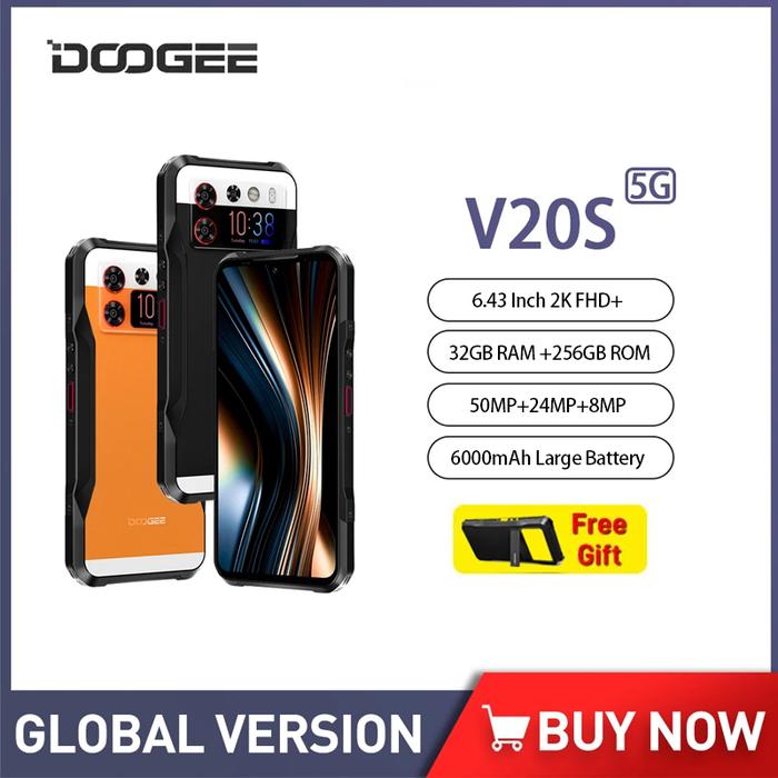 DOOGEE V20S 5G Rugged Smartphone Android 13 AMOLED Dual Display