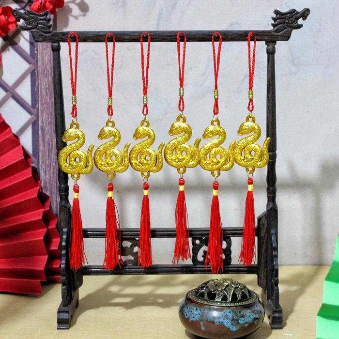 gantungan imlek shio ular /shio snake 2025 / gantungan imlek isi 6 shio ular