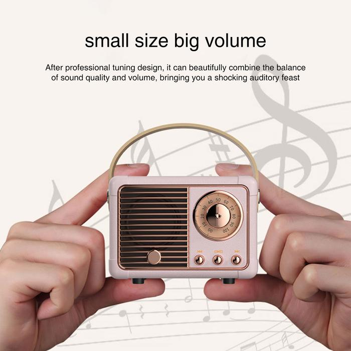 Portable Bluetooth Speaker Retro BT Speaker Vintage FM Radio Wireless