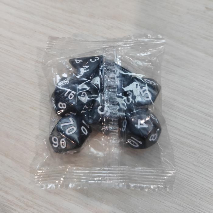 Dadu Polyhedral Bentuk OMTHCPBK D4 D6 D8 D10 D12 D20 - Black